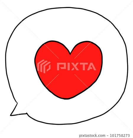 Illustration of a heart-shaped speech bubble Illustration of a heart-shaped speech bubble 101758273