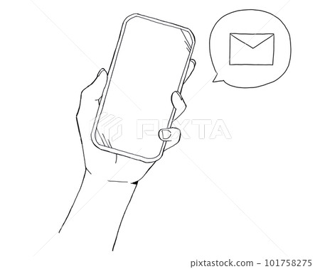 智能手機接收電子郵件的插圖 智能手機接收電子郵件的插圖 101758275