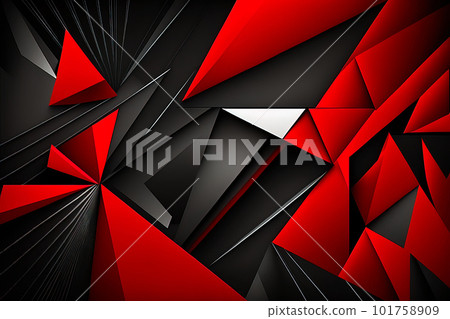red, black geometric triangle abstract background illustration. modern technology concept background 101758909