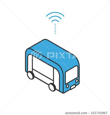 在自動駕駛中運行的社區巴士的圖像插圖素材 在自動駕駛中運行的社區巴士的圖像插圖素材 101758967