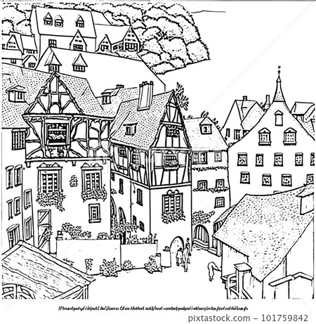 The coloring book features intricate designs inspired by architecture, with elegant patterns and details , PNG, Transparency, 101759842