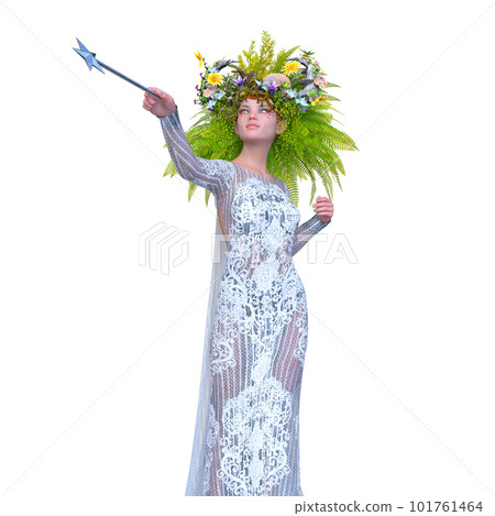 fairy with wreath 101761464