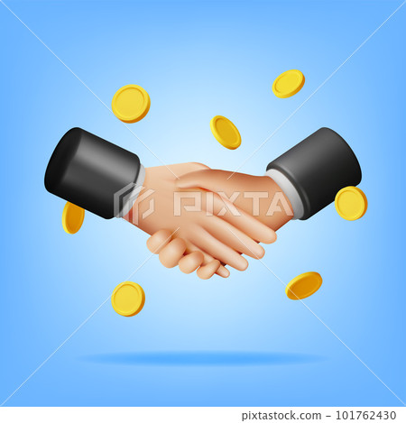 3D Handshake Gesture and Money 3D Handshake Gesture and Money 101762430
