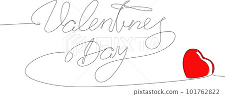 Continuous one line drawing of Two red love hearts romantic. Minimal outline concept. Vector illustration for yuor minimal design Continuous one line drawing of Two red love hearts romantic. Minimal outline concept. Vector illustration for yuor minimal design 101762822