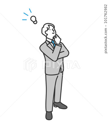 想出了一個主意的男性商務人士的插圖素材 想出了一個主意的男性商務人士的插圖素材 101762982