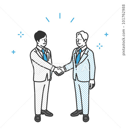商務人士握手的插圖材料 101762988
