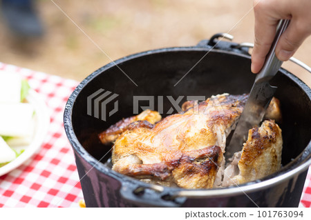 Enjoy camping meals in a Dutch oven Enjoy camping meals in a Dutch oven 101763094