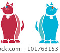 Back-to-back cats Sakura and Riva 101763153