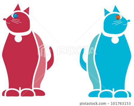 Back-to-back cats Sakura and Riva 101763153