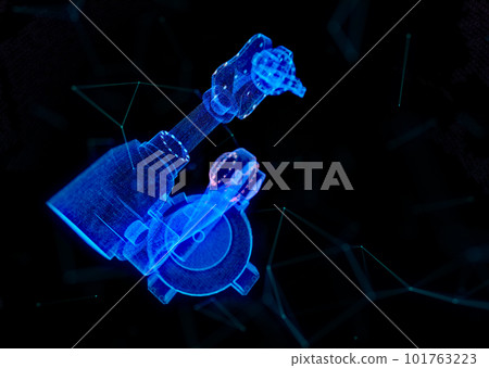 Industrial robot. Digital technology visualization of 3d Industrial robot. Digital technology visualization of 3d 101763223
