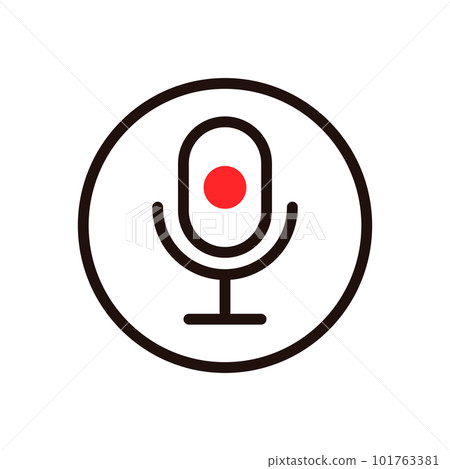 麥克風錄音圖標。錄音按鈕。向量。 麥克風錄音圖標。錄音按鈕。向量。 101763381