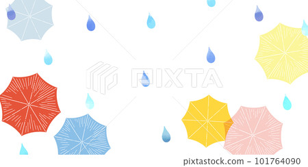 雨天的彩色雨傘背景圖_平躺 101764090