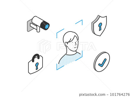 Personal authentication and security system image illustration material 101764276