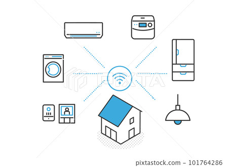 使用物聯網的智能家居圖像插圖素材 使用物聯網的智能家居圖像插圖素材 101764286