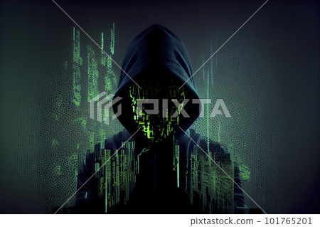 shadow crime on the dark web Internet hologram of a digital hacker concealed 101765201