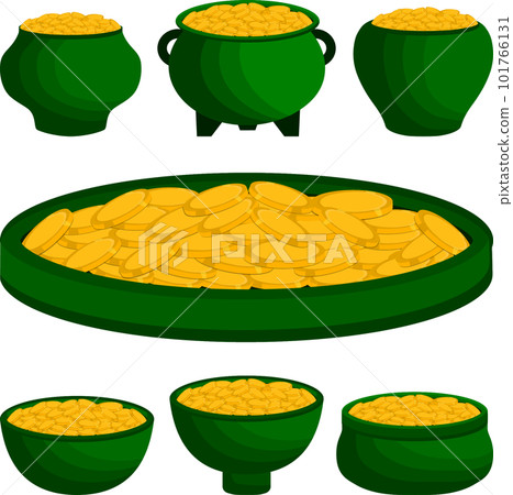 Irish holiday St Patrick day, coins in pot 101766131