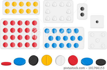 big colored set different types of pills 101766153