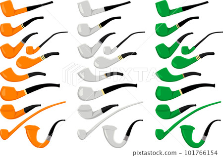 Irish holiday St Patrick day, big set color smoking pipes 101766154