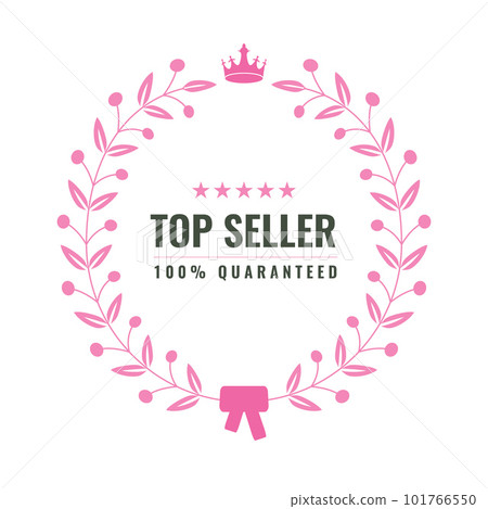 Wreath or laurel round badge for top seller 101766550