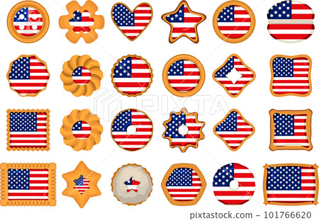 Homemade cookie with flag country USA in tasty biscuit Homemade cookie with flag country USA in tasty biscuit 101766620