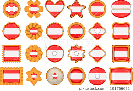Homemade cookie with flag country Austria in tasty biscuit Homemade cookie with flag country Austria in tasty biscuit 101766621