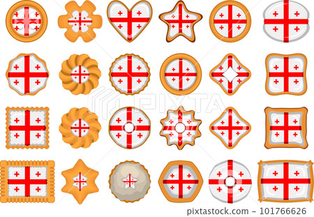 Homemade cookie with flag country Georgia in tasty biscuit 101766626