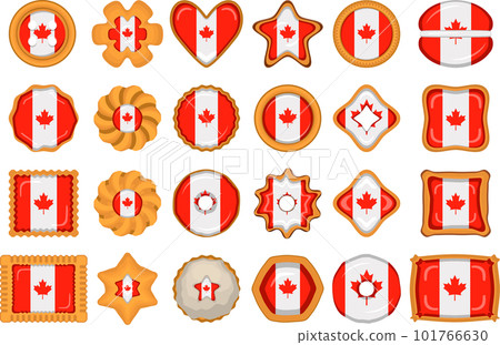 Homemade cookie with flag country Canada in tasty biscuit 101766630