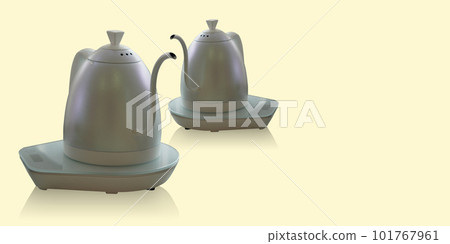 two electric kettle on yellow background, object, technology, decor, modern, fashion, copy space two electric kettle on yellow background, object, technology, decor, modern, fashion, copy space 101767961