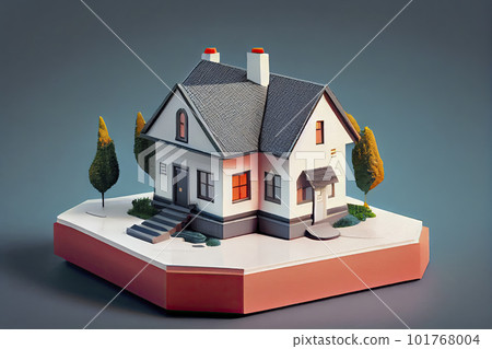 house model and money coins saving for concept saving money for buying a house 101768004