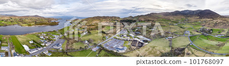 Aerial view of Teelin visitor centre and Camping Site in County Donegal, Ireland Aerial view of Teelin visitor centre and Camping Site in County Donegal, Ireland 101768097