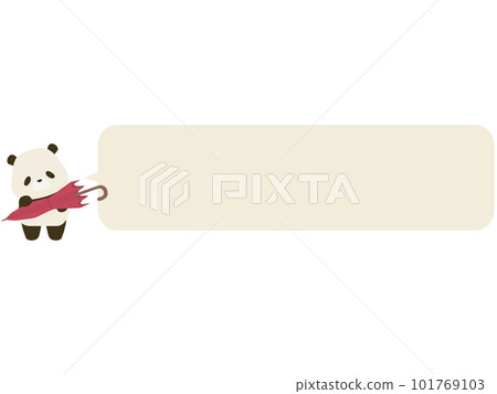 Panda with an umbrella. with speech bubble Panda with an umbrella. with speech bubble 101769103