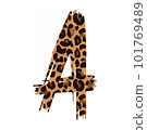 A leopard print uppercase letter on white background 101769489