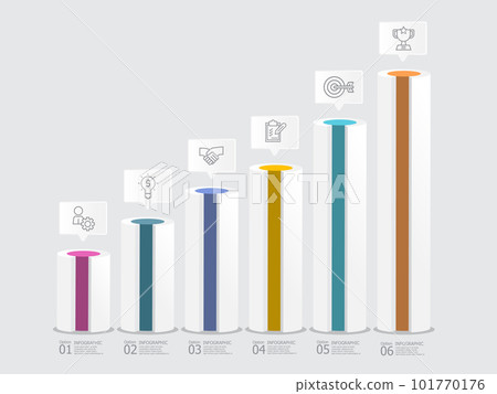 horizontal steps growth graph timeline infographic element report background 101770176
