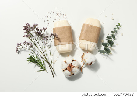 Concept of bath and skin care accessories - soap Concept of bath and skin care accessories - soap 101770458