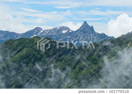 The ridgelines of Mt. Yari-gatake, Mt. Okui-dake and Mt. Naka-dake seen from the Mt. Tsubakuro trail The ridgelines of Mt. Yari-gatake, Mt. Okui-dake and Mt. Naka-dake seen from the Mt. Tsubakuro trail 101770528