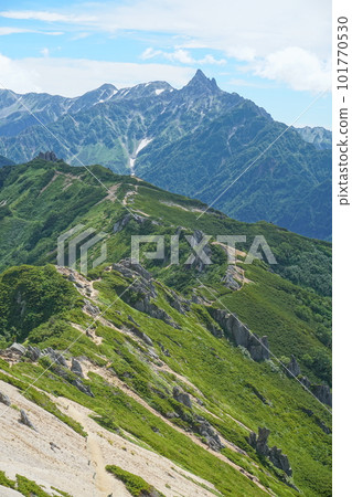 北阿爾卑斯表銀座從圓山莊和矢立岳的山脊線穿越 Ver1 101770530