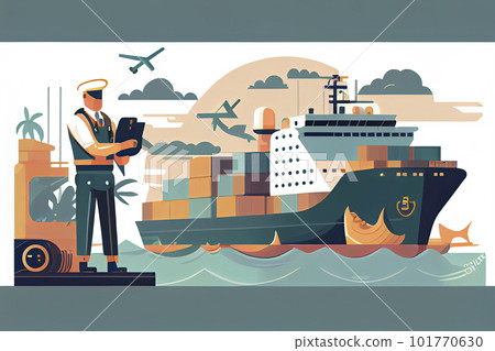 International and local shipping of freight and delivery of goods by sea or ocean 101770630