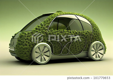 Electric car concept in green environment concept 101770653