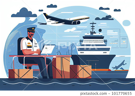 International and local shipping of freight and delivery of goods by sea or ocean 101770655
