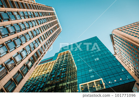 Office building top view background in retro style colors. Buildings of London, UK, England 101771096