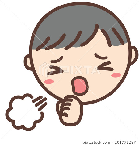 "Cough" picture card (life scene) [rehabilitation, developmental disorder, autism] 101771287