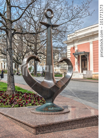 Symbol of Odessa anchor-heart in Odessa, Ukraine Symbol of Odessa anchor-heart in Odessa, Ukraine 101771573