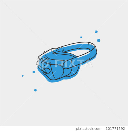 Hand drawn vector abstract graphic line art collection with virtual reality technology headset devise silhouette.Virtual reality gadget outline design line art illustration.Concept of virtual reality. Hand drawn vector abstract graphic line art collection with virtual reality technology headset devise silhouette.Virtual reality gadget outline design line art illustration.Concept of virtual reality. 101771592