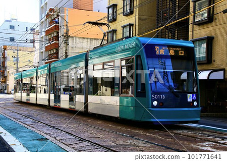 To Aki's Miyajima... [Hiroshima Electric Railway] Type 5000 Green Mover 101771641