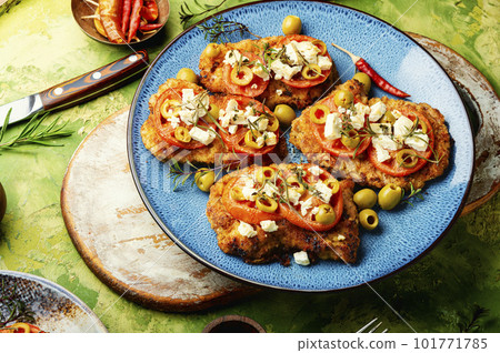 Fried chicken schnitzel Fried chicken schnitzel 101771785