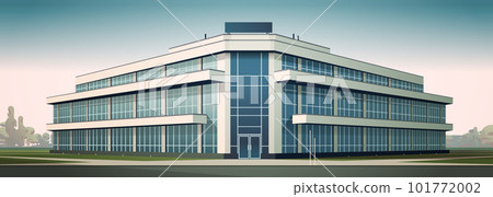 modern office building exterior commercial business center with large panoramic windows glass facade cityscape 101772002