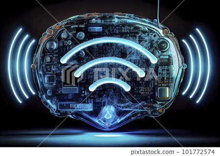 Wi Fi symbol, wireless networking digital hi tech innovation concept, free internet zone and hotspot Wi Fi symbol, wireless networking digital hi tech innovation concept, free internet zone and hotspot 101772574