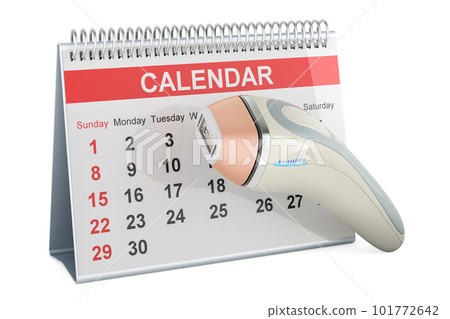 Laser hair removal with desk calendar, 3D rendering 101772642