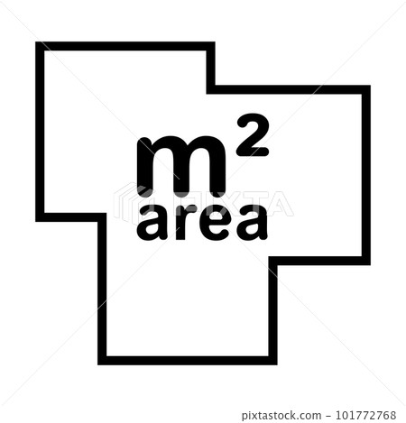 Meter square area icon, footage plan house, floor logo area Meter square area icon, footage plan house, floor logo area 101772768