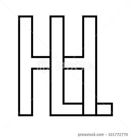 Logo sign lh hl, icon double letters logotype h l 101772770